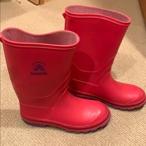 Kamik Rain Boots - Big girls size 5 - Pink